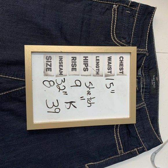 Nine West Women Jeans Size 8 Blue Dark Wash Boot Cut Mid Rise 9" Blig Pockets Em - Picture 9 of 9